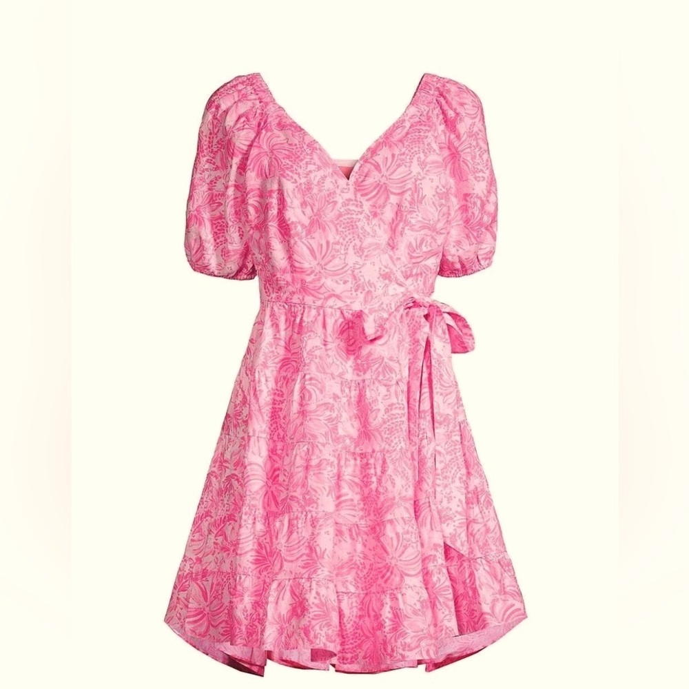 Pink Floral Dress! Lilly Pulitzer. Size 12. Pink blossom foxy llama. Sold out!